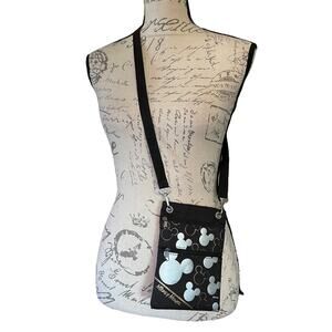 Disney Mickey Mouse Black Mini Crossbody Purse EUC